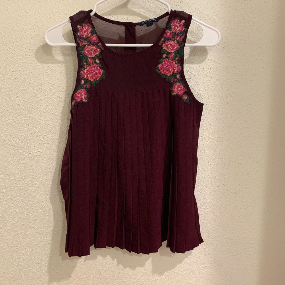 American Eagle Floral Blouse - Maroon